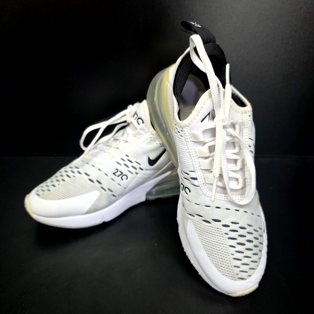 Nike Air Max 270 Running Shoes Women 7.5 White AH6789-100 Mesh Sneakers